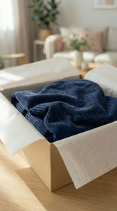 Dunkelblaue Pouf-Bezüge