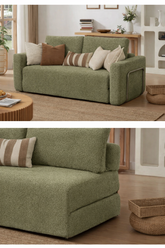 Grünes Bouclé-Sofa
