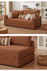 Orange Bouclé Sofa