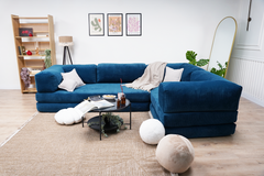 Poufudic L-förmiges Ecksofa Indigo
