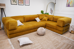 Poufudic L Shaped Corner Sofa Mustard