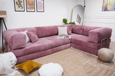 Poufudic L Shaped Corner Sofa Pink