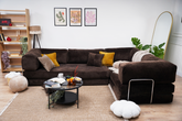 Poufudic L Shaped Corner Sofa Brown