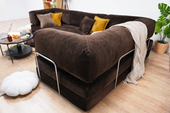 Poufudic L Shaped Corner Sofa Brown