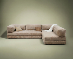 Poufudic Ecksofa in L-Form Beige