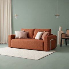 Orange Bouclé Sofa