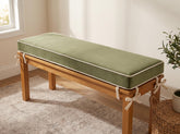 Handmade Velvet Seat Cushion with Custom Size Options, Washable Zippered Cushion, Piped Edge Bench Pad for Indoor Spaces, Window Bay Cushion