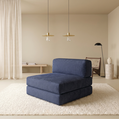 Pouf unique bleu marine