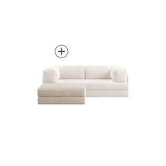 Poufudic Ottoman Upgrade in Cream corduroy