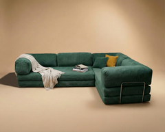 Poufudic L Shaped Corner Sofa Water Green