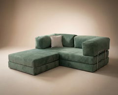 Wassergüner Poufudic L-Sofa