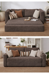 Brown Bouclé Sofa