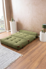 Ölgrünes Doppel-Megano-Sofa