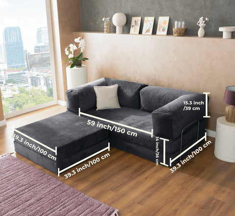 Anthracite Teddy L Sofa