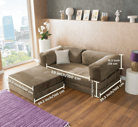 Beige Teddy L Sofa