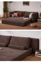 Brown Bouclé Sofa