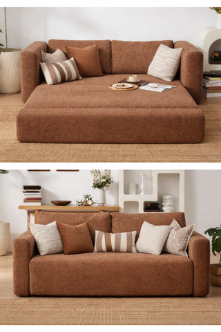 Orange Bouclé Sofa