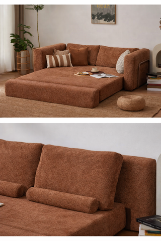 Orange Bouclé Sofa