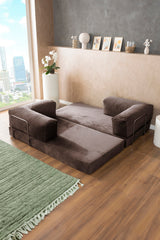 Braunes Poufudic Sofa