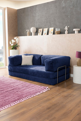 Navy Blue Teddy Sofa