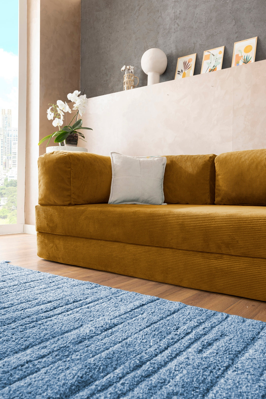 Mustard Teddy L Sofa