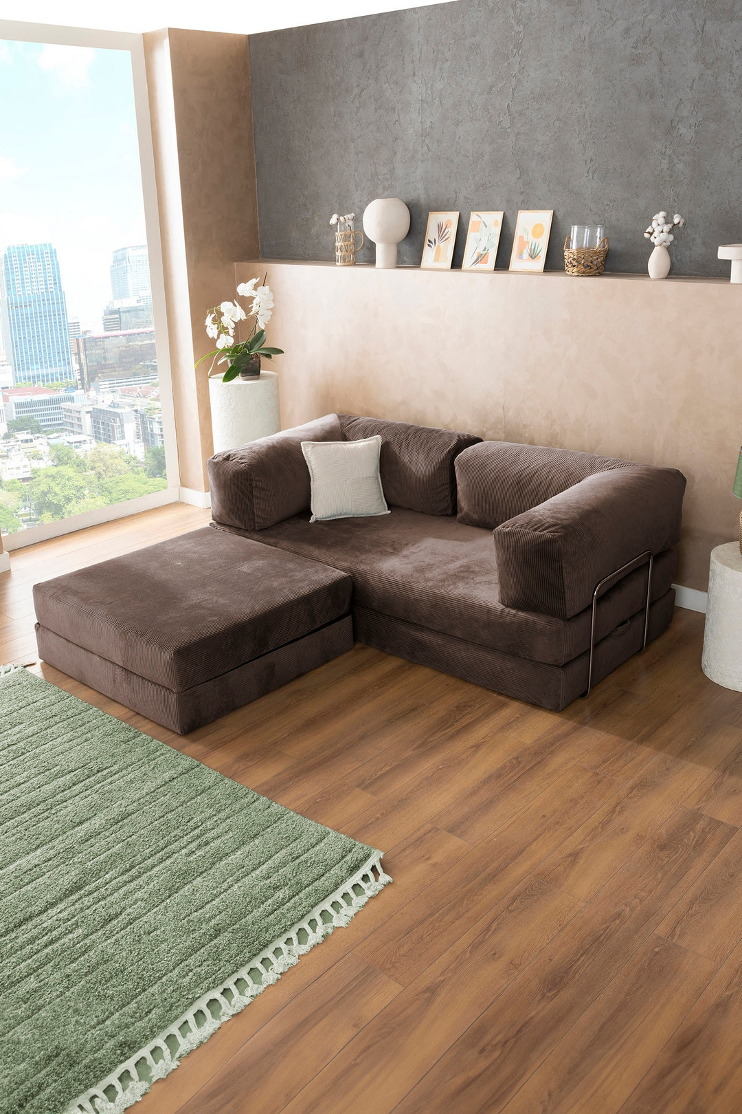 Brown Teddy L Sofa