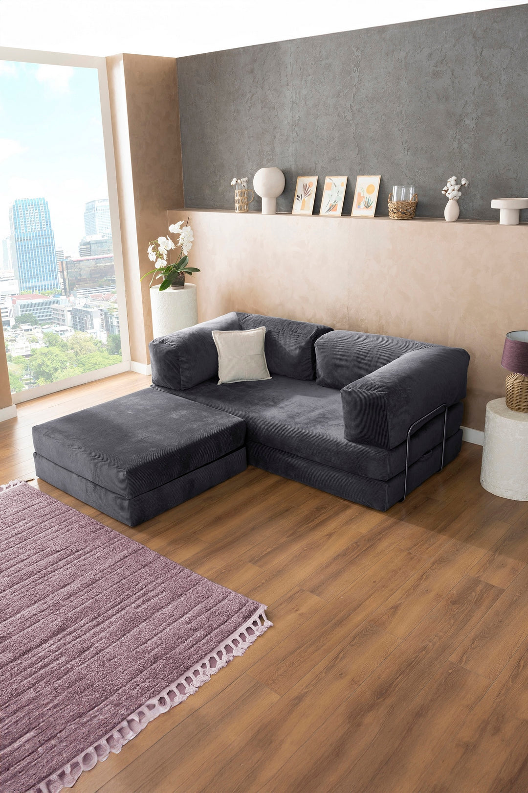 Anthracite Teddy L Sofa