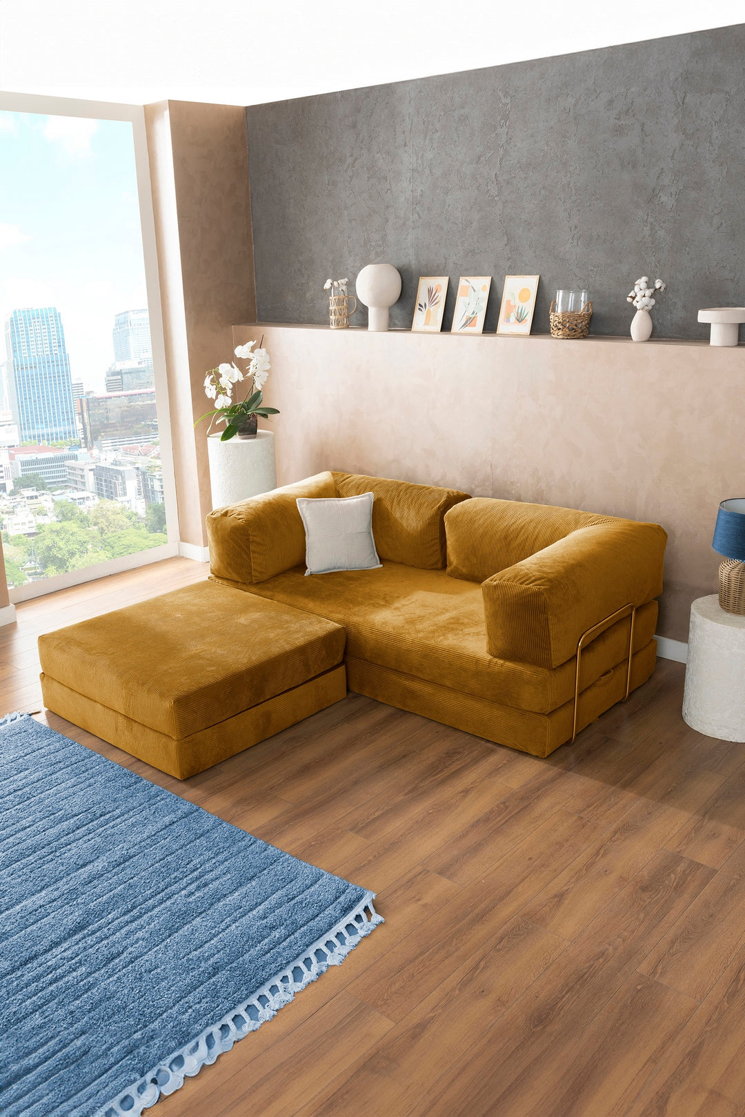 Mustard Teddy L Sofa