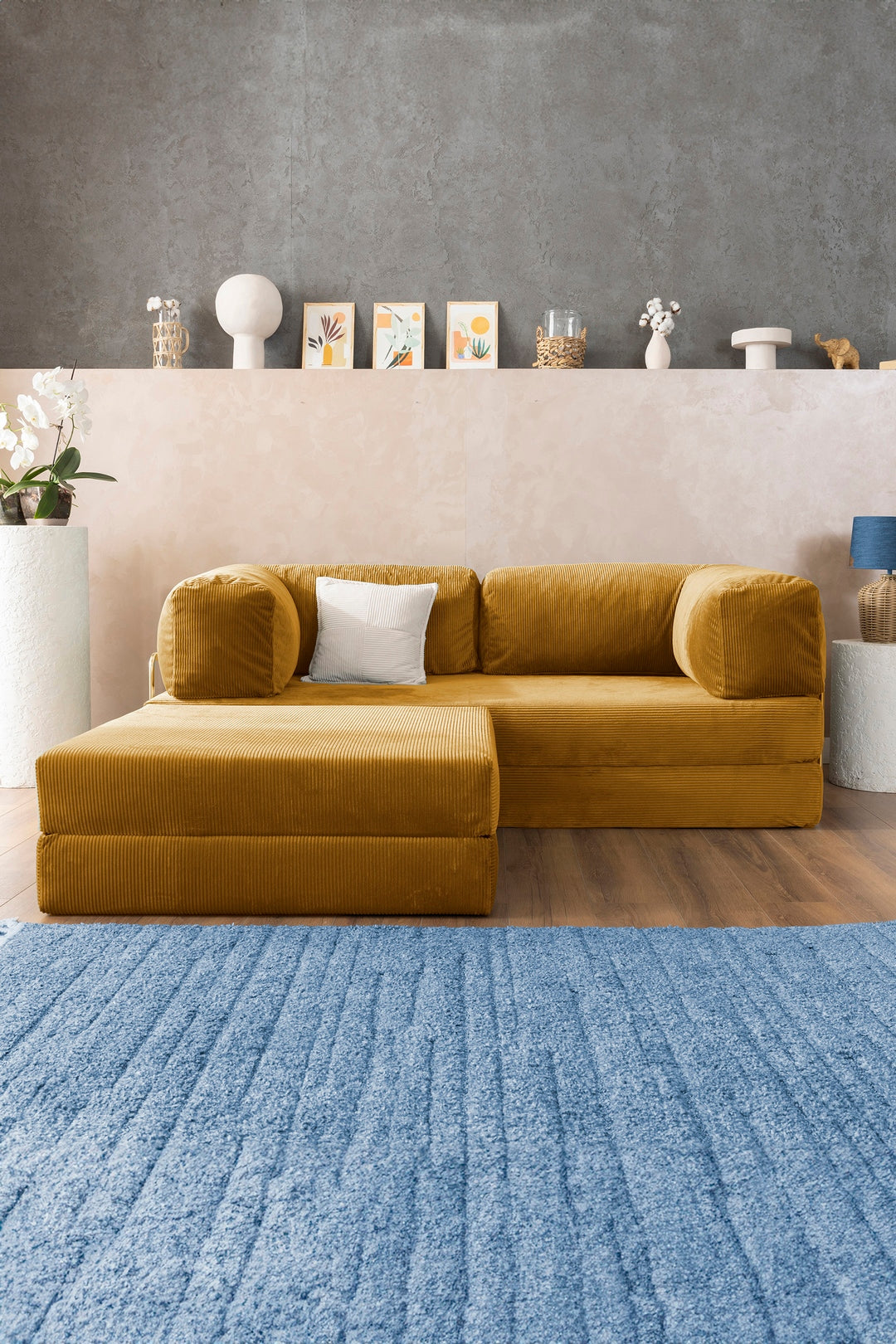 Mustard Teddy L Sofa