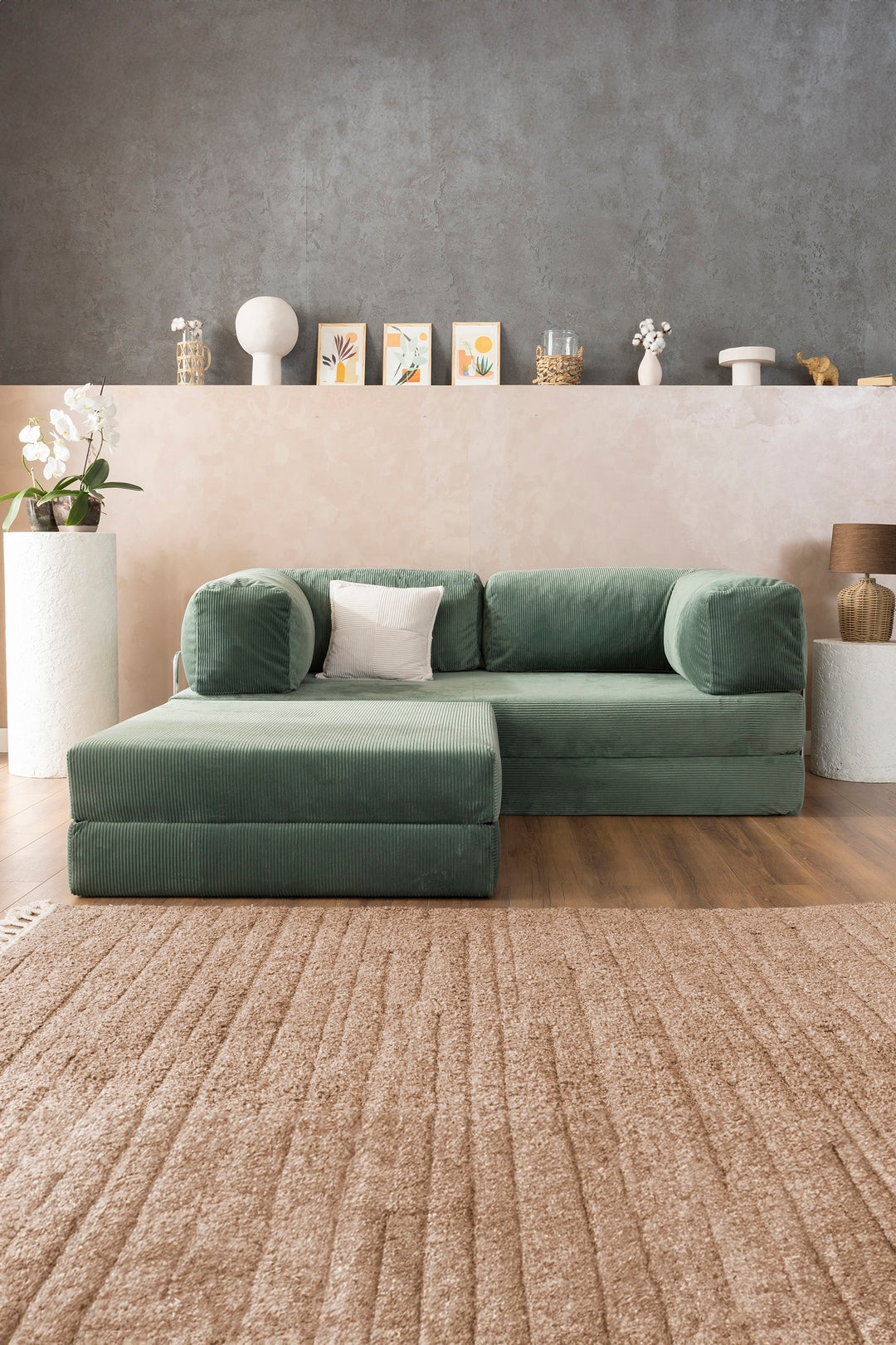 Water Green Teddy L Sofa