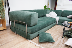 Poufudic L Shaped Corner Sofa Water Green