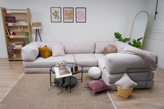 Poufudic L Shaped Corner Sofa Off White / Bone