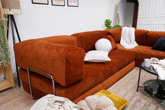 Poufudic Ecksofa L-Form Ziegelrot
