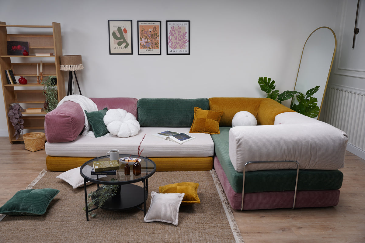 Poufudic L Shaped Corner Sofa Colourfull