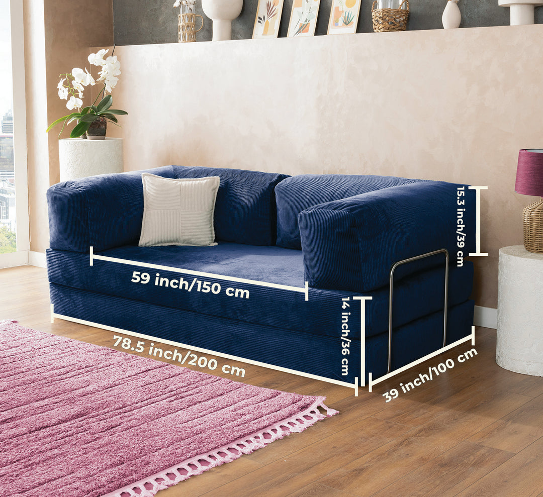 Navy Blue Teddy Sofa