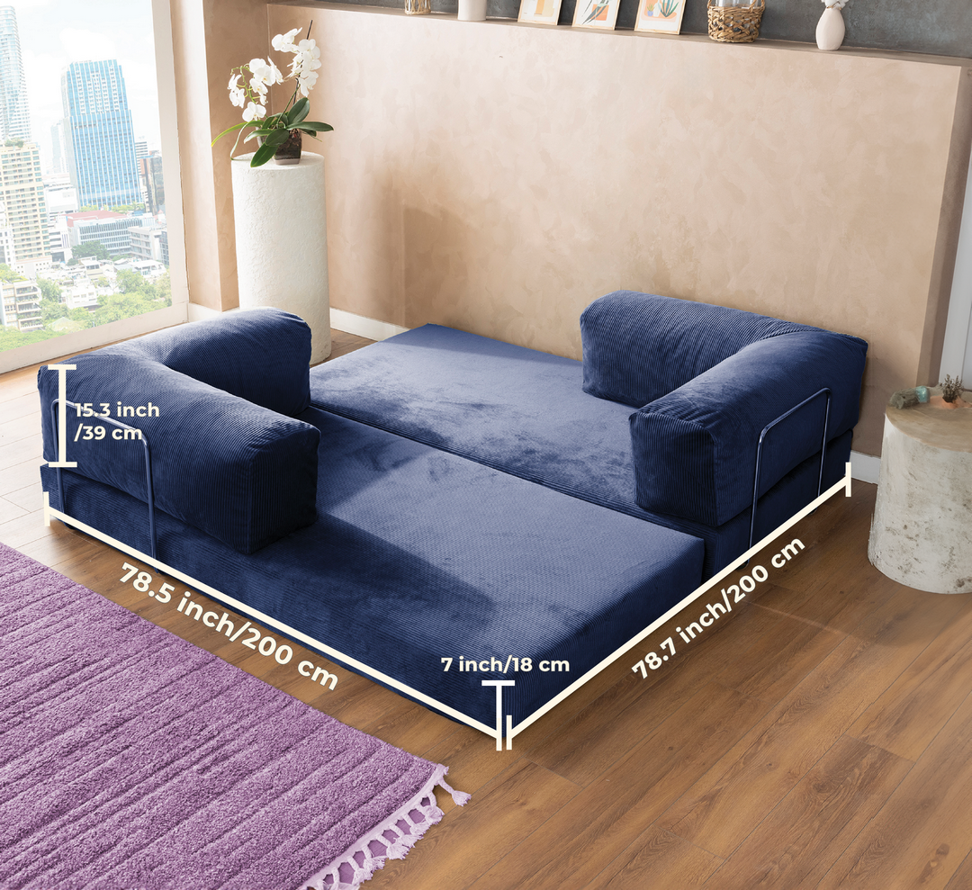 Navy Blue Teddy Sofa