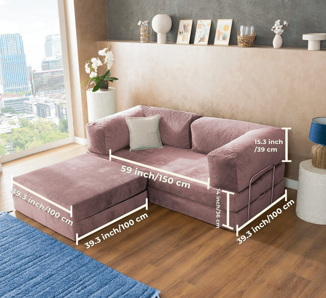 Pink Poufudic L Sofa
