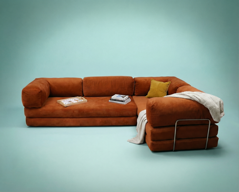 Poufudic L Shaped Corner Sofa Brick