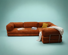 Poufudic Ecksofa L-Form Ziegelrot