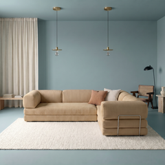 Poufudic L Shaped Corner Sofa Beige