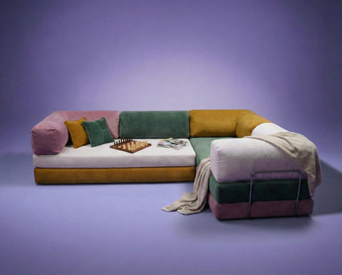 Poufudic L Shaped Corner Sofa Colourfull