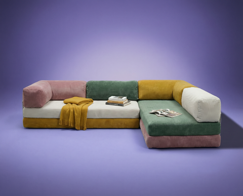 Poufudic L Shaped Corner Sofa Colourfull