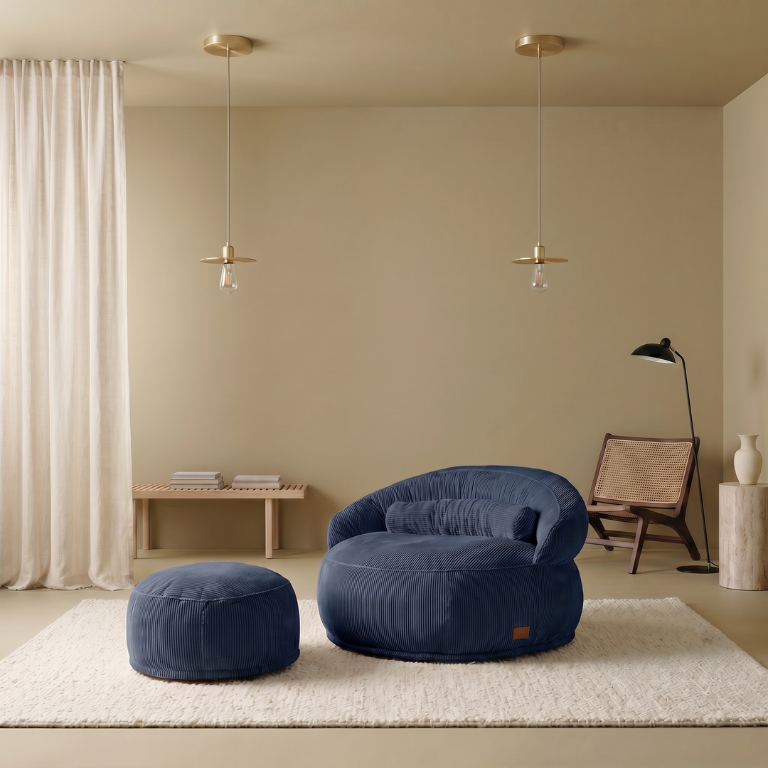 Navy Blue Felix XL Pouf