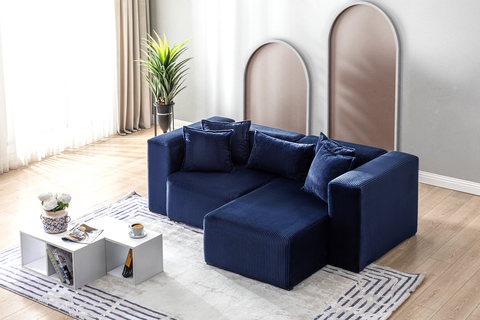 Modern Cloud Sectional Couches for Living Room, Orange Modular Sofa with Ottoman, No Assembly Needed, L Shaped Sectional Couch, Boneless Chaise Lounge