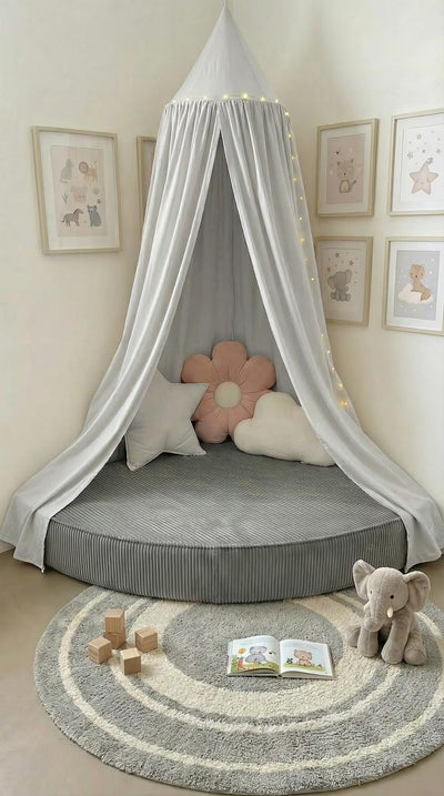 – Corduroy Upholstered Floor Seating for Playroom