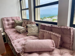 Pink Velvet Tufted Cushions