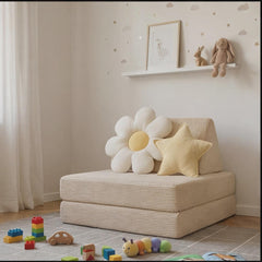 Kids play couch in corduroy floor sofa