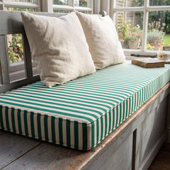 Striped Cotton Bench Cushion With Foam, Window Seat Cushion, Natural Reading Nook Cushion, 2-5" Thickness Floor Cushion, Daybed Cushion