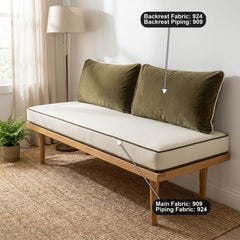 Custom Bench Cushion With Backrest, Window Seat & Banquette Cushion Set, Matching Back Pillows, 2-5" Thickness, Custom Size