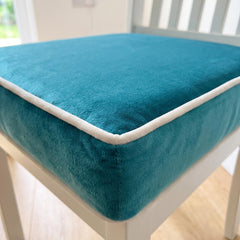 Custom chair cushion on dining chair